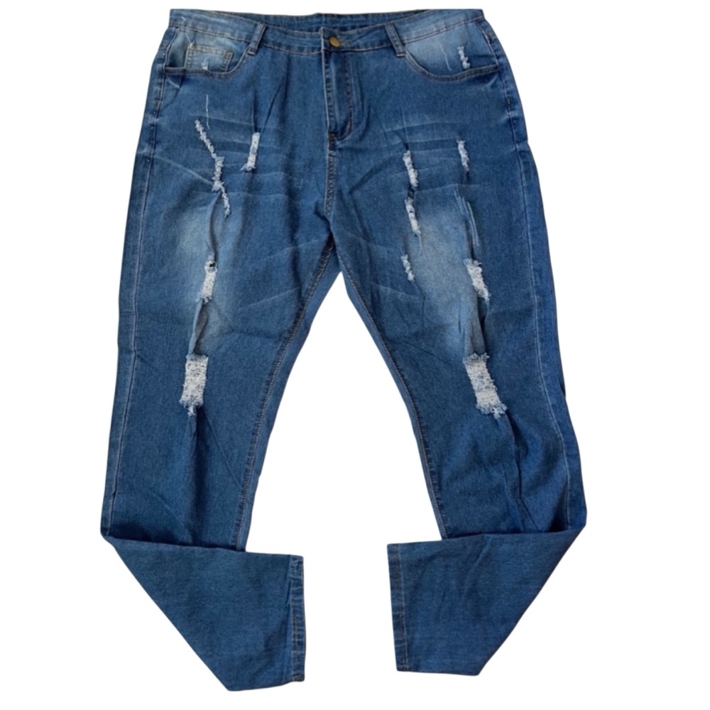 Plus Size 4X Women’s Distressed Ankle Jeans Stretch Denim